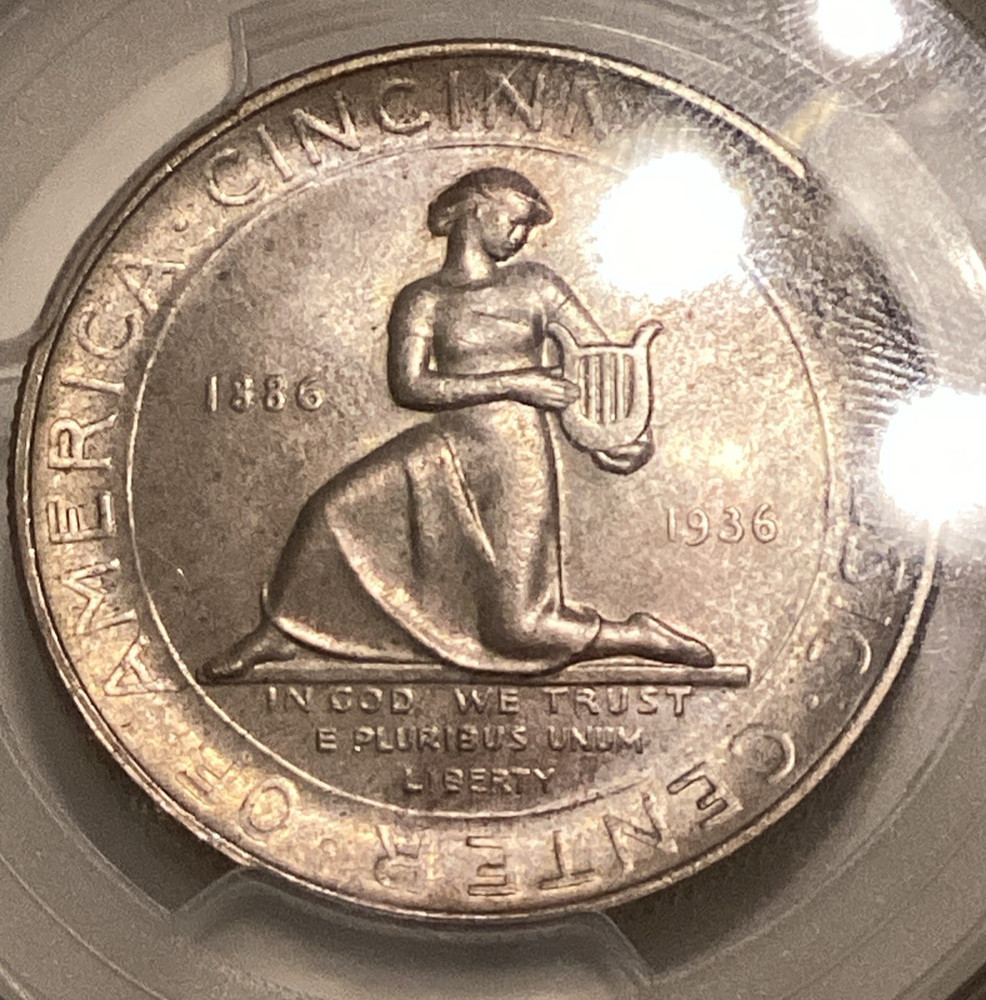 1936 Cincinnati Silver Commemorative Half Dollar 50c PCGS MS65