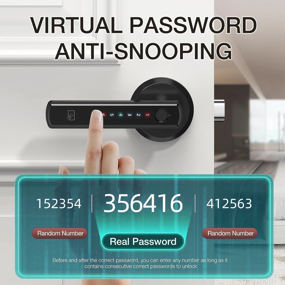 Fingerprint Door Lock App Control Passcode Unlock Electronic Touchscreen Keypad