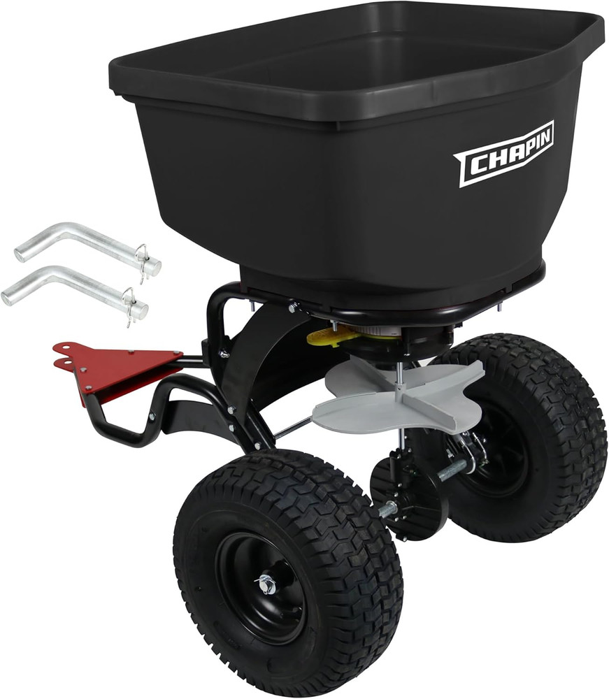 Broadcast Spreader Tow Pull Behind ATV Seed Fertilizer Dispenser 2.2 Cu. Ft.