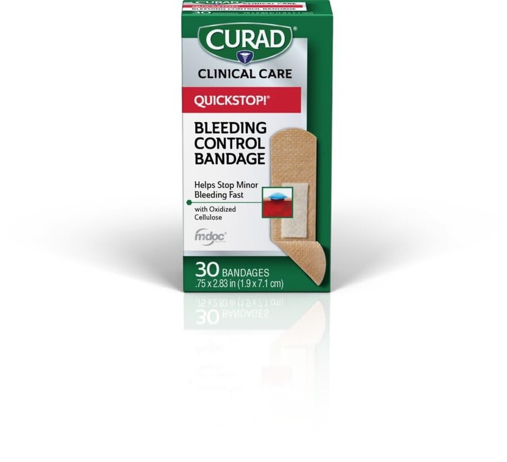 Curad Quickstop Flex-Fabric Bandages, Quickstop Bleeding Control Technology, ...