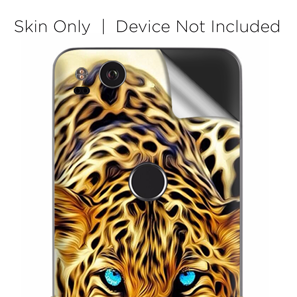 Google Pixel 2 Skins Decal Wrap Leopard with Blue Eyes