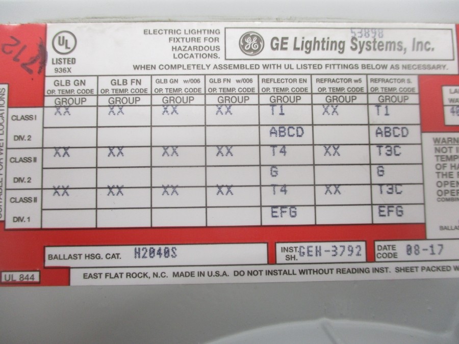 GENERAL ELECTRIC H2040S NSMP