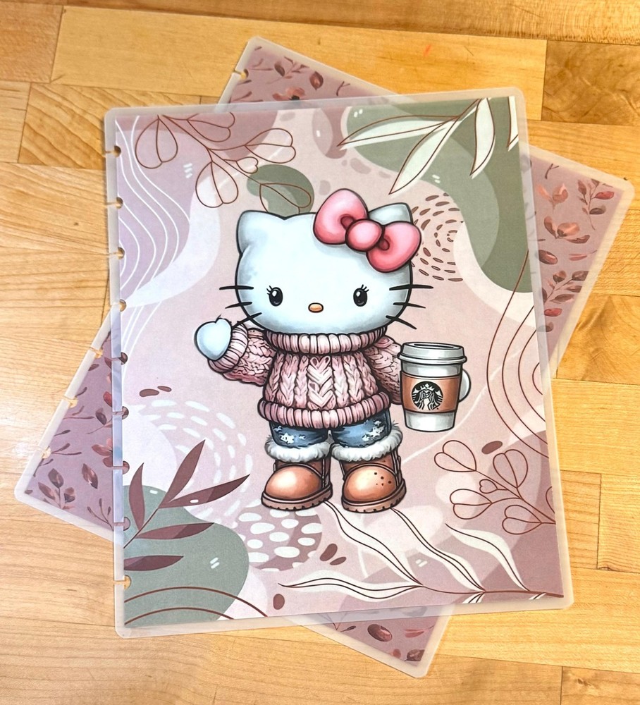 MATTE Fall Kitty Cat Hello Cover Set 4 use with Classic HAPPY Planner~