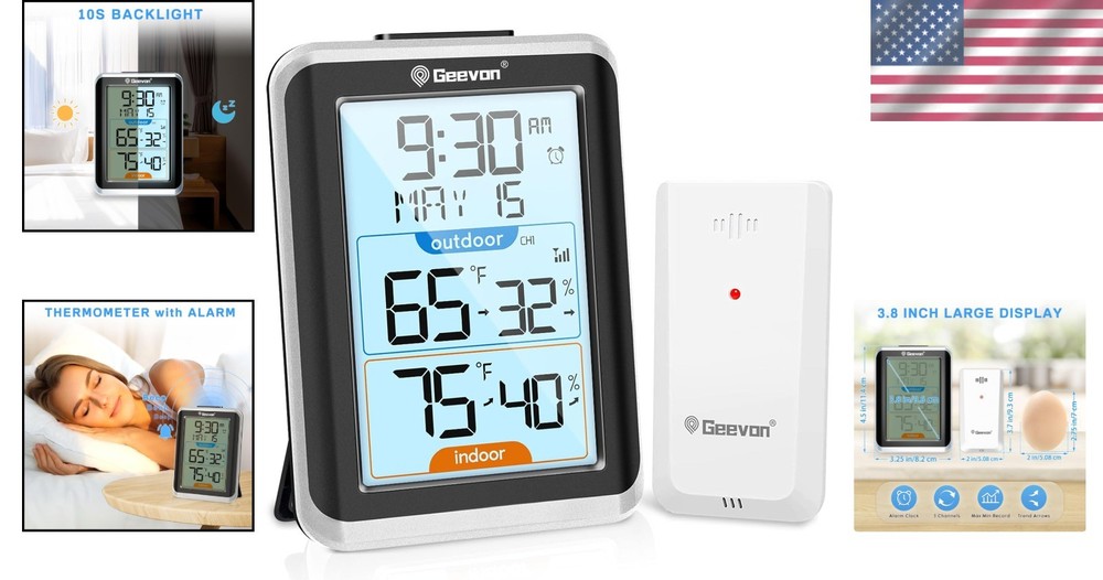 Multi-Function Wireless Thermometer with Backlight & Max/Min Tracking Features
