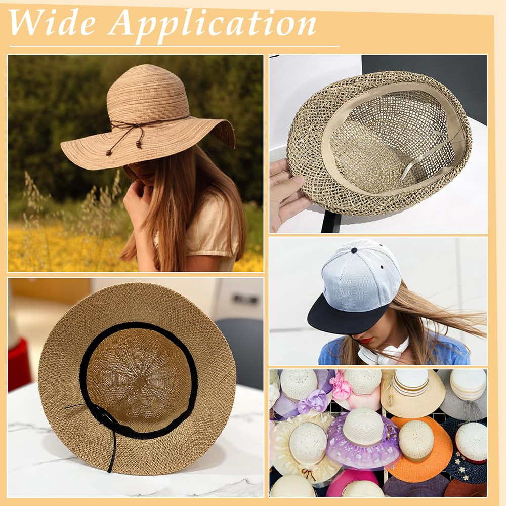 8Pc 2-Color Hat Size Tape Liner, Polyester Paste Style, Adjustable Band Hat Size