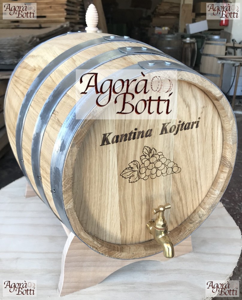 OAK 20 Litre Barrel with BRASS Faucet and Custom Fire Logo