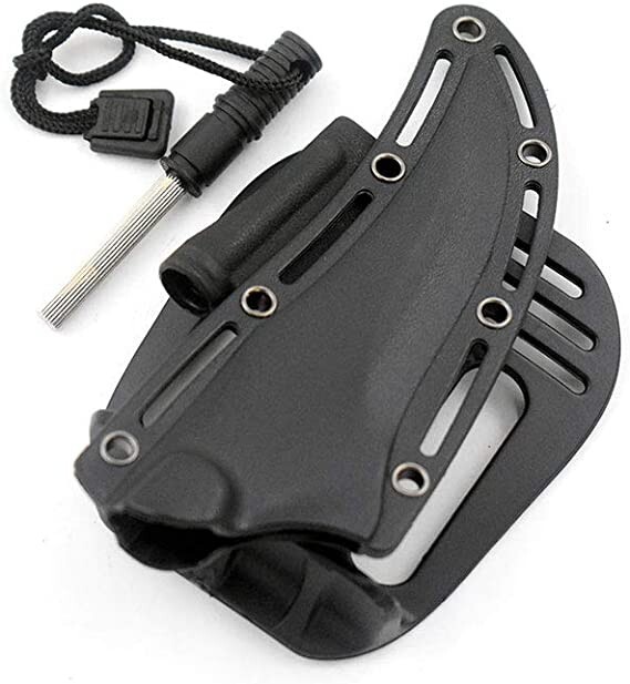 9" Fixed Blade Full Tang Tactical Knife with Sharpener + ABS Sheath