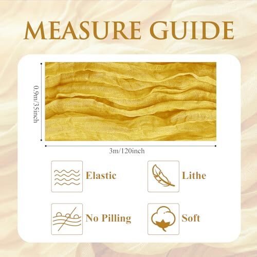 2PCS Table Runner Cheesecloth 10FT Boho Gauze Cheese Cloth Rustic 2 Pack Gold