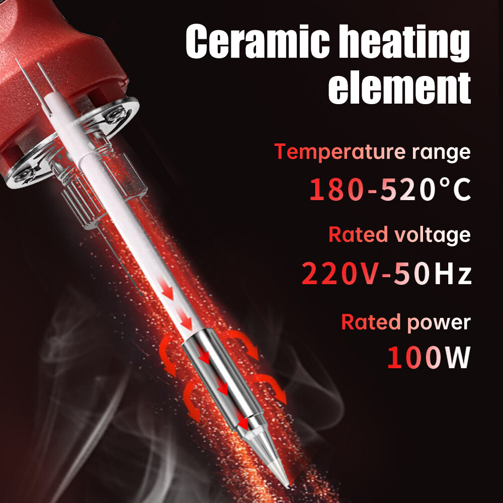 100W Soldering Iron Digital Display Adjustable Temp Inter Heated Welding Irons