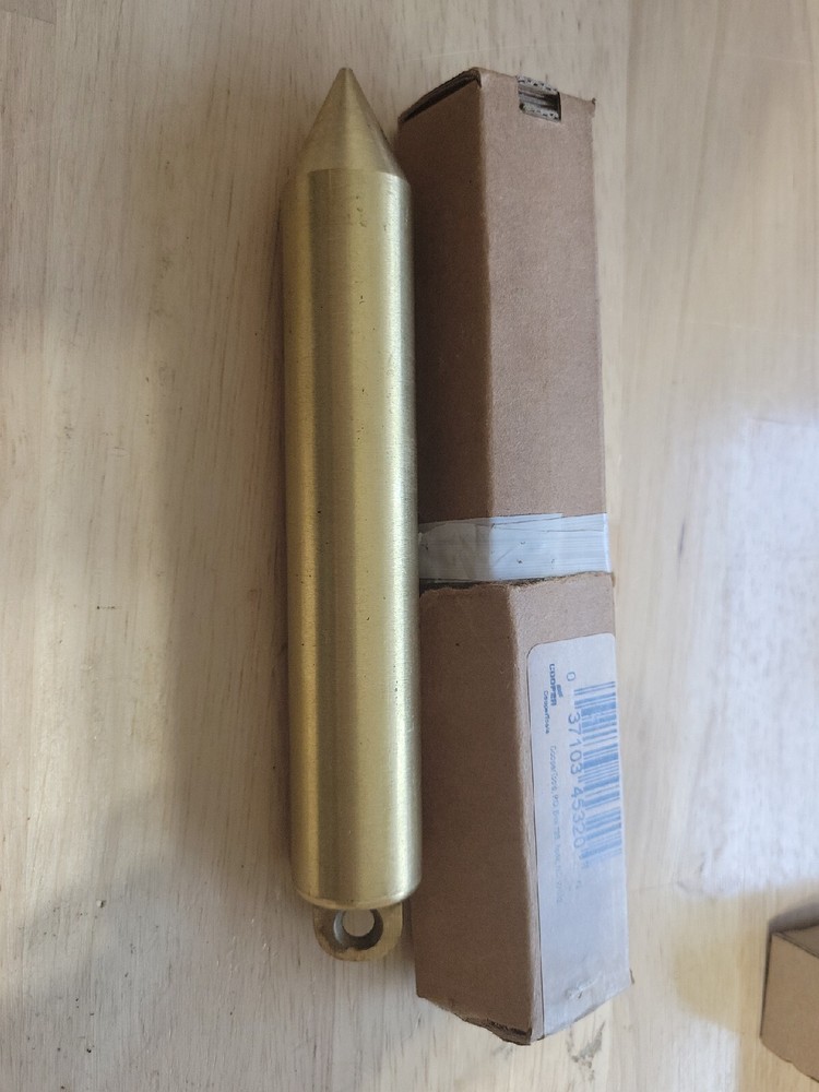 Cooper Tools Lufkin 590 1LB 6oz. Plumb Bob - Solid Brass 6-3/4" Great Condition!