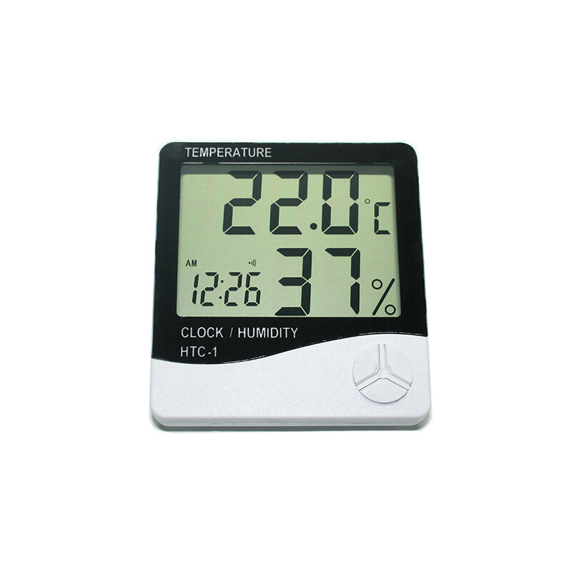 TechTongda Indoor Digital LCD Temperature Humidity Meter Clock Multi-function