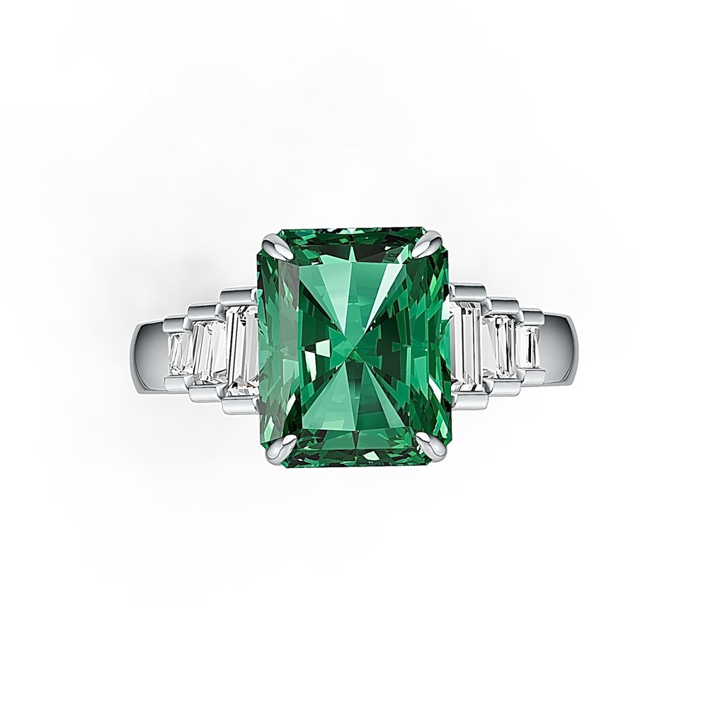 Sterling Silver Semi Mount Ring Setting Emerald OCT 10x8mm