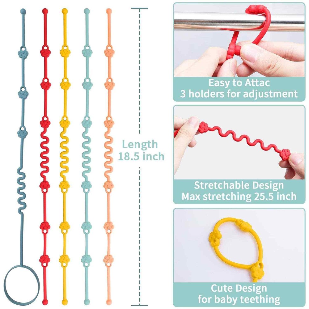 Adjustable Silicone Straps for Baby - 5 Pack
