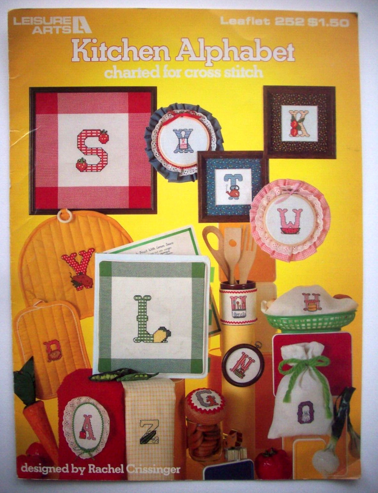 Kitchen alphabet checkered ABC's Cross stitch pattern
