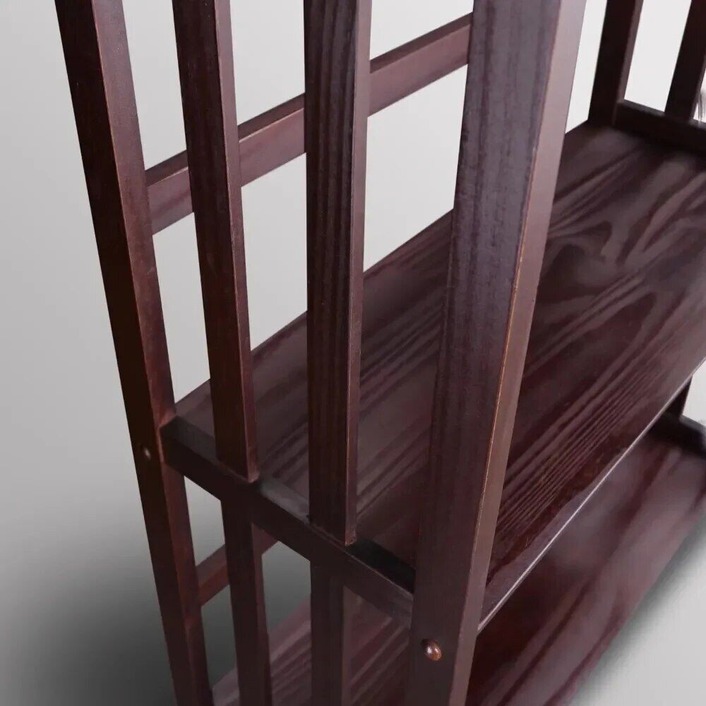 Style 3-Tier Wood Bookcase Storage Organizer