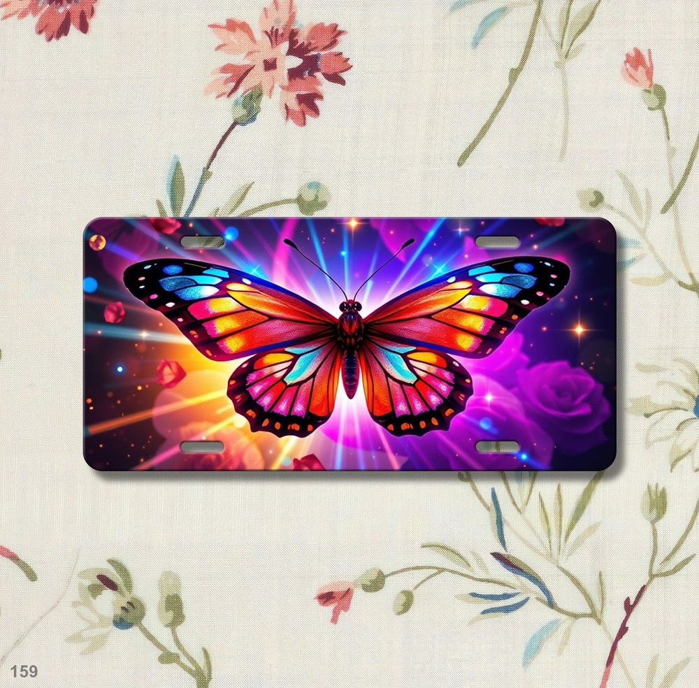 Fantasy Butterfly License Plate Front Plate Custom Text Available Butterfly Artw