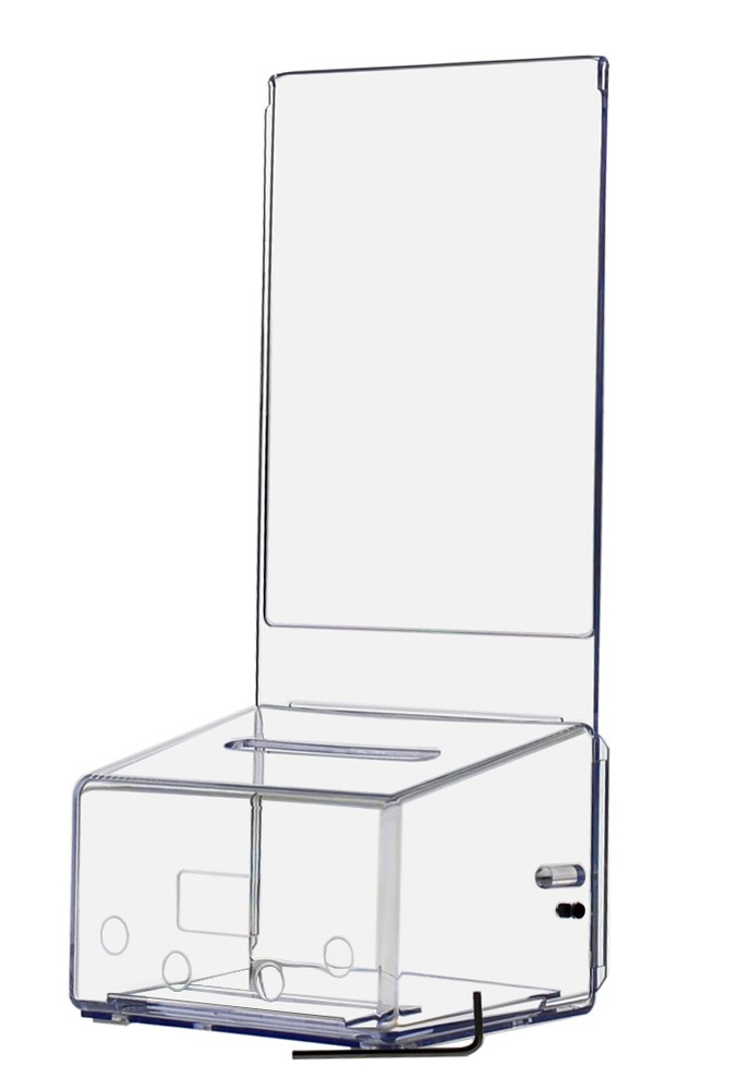 5"W Small Locking Ballot Box with Sign Holder