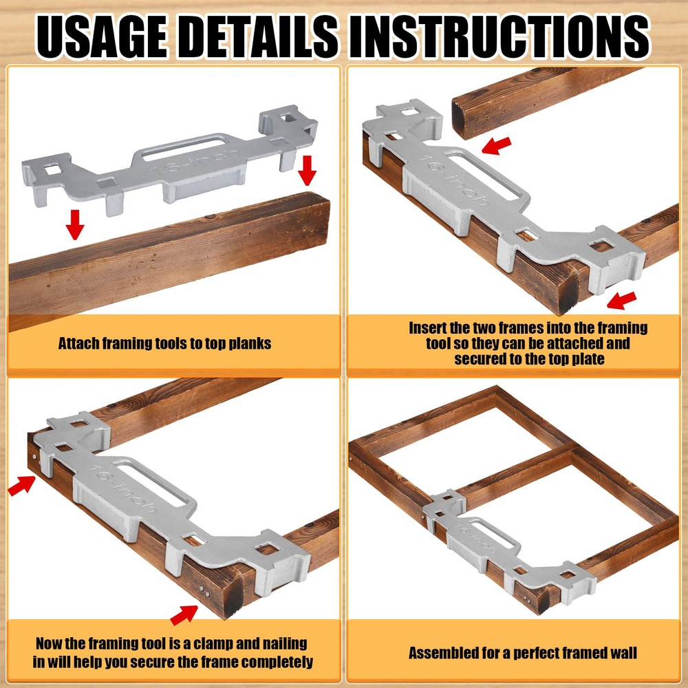 2 Pcs 16 Inch Framing Tools Framing Stud Layout Tool Cast Aluminum Stud Measu...