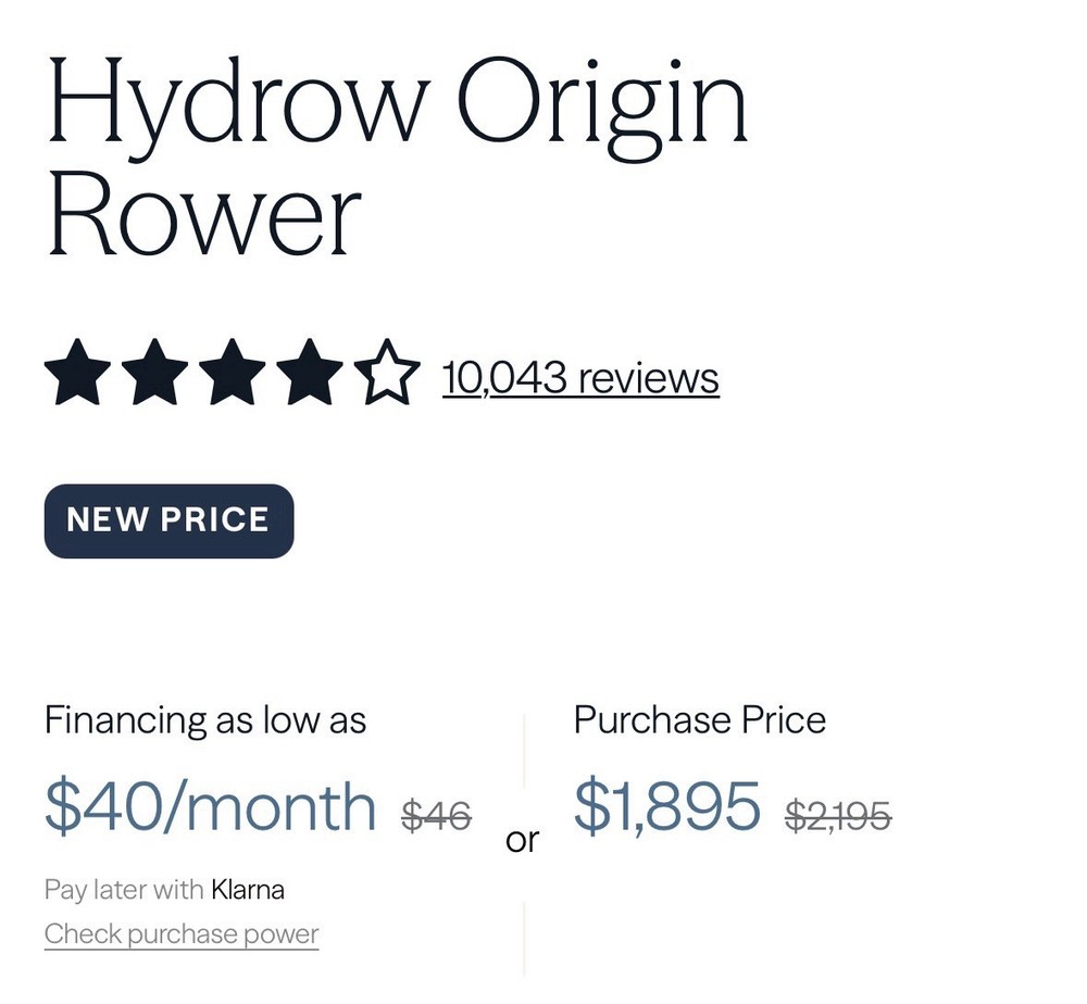 Hydrow Origin Rowing Machine Best Exercise 2026 $2,000