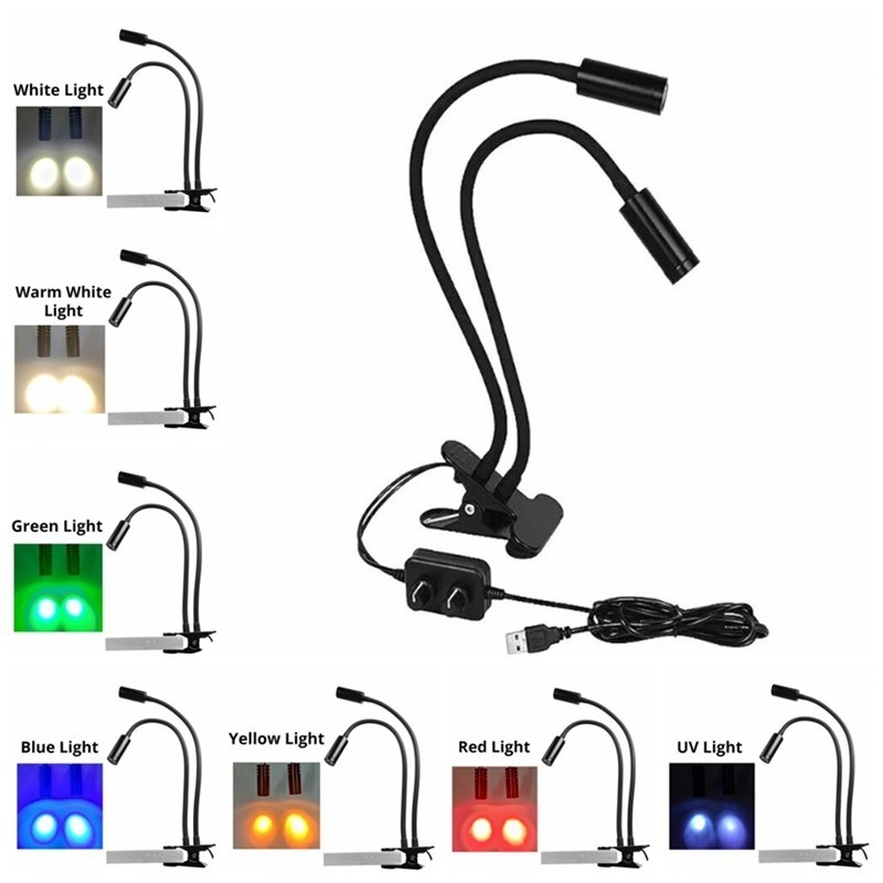 Microscope Universal Clamp Light Source Gooseneck Lamp Spotlight LED Spotlight