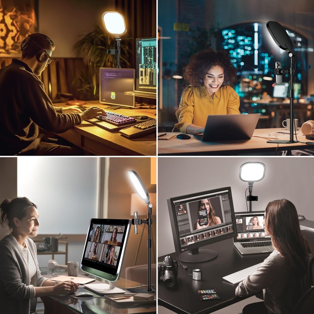 Zoom Lighting for Computer, Adjustable Desk Lighting for Video Calls, 30 Light