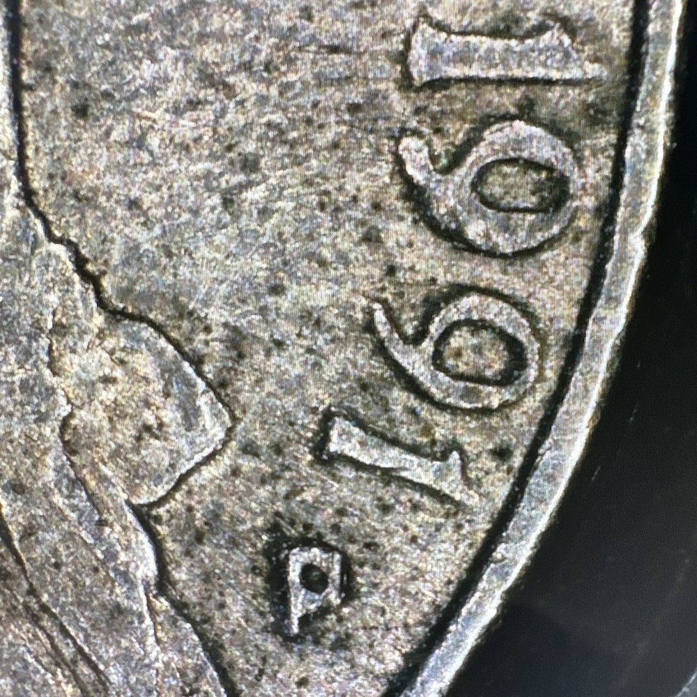 1991 P Jefferson Nickel Grease Error