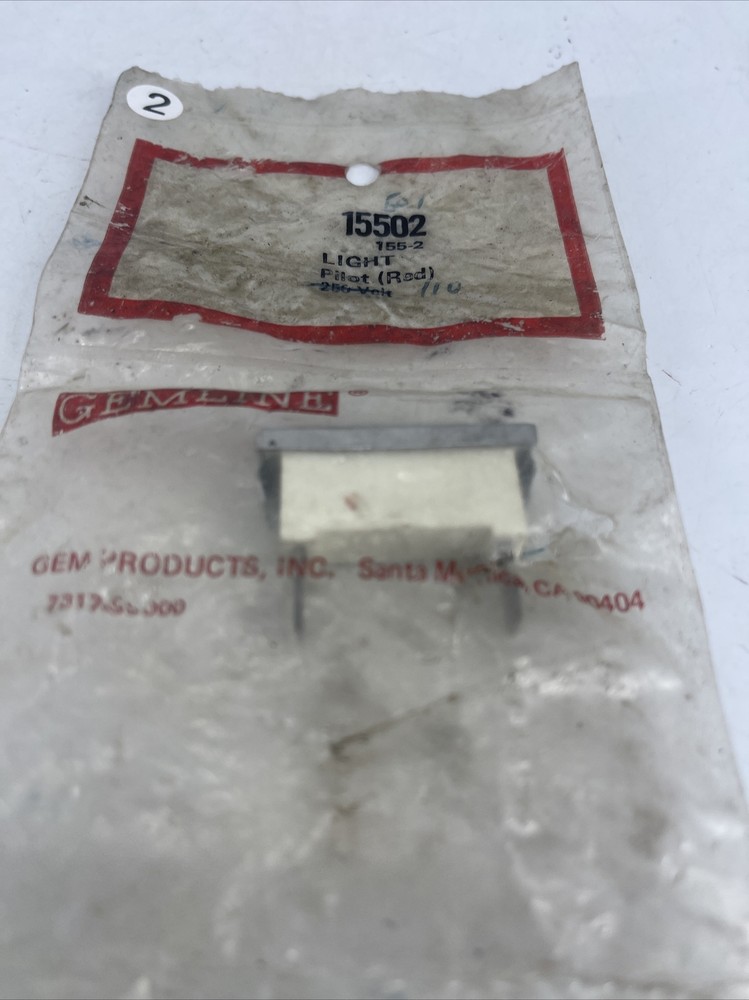 NEW OEM Gemline 15502 Rectangular Red Pilot Light