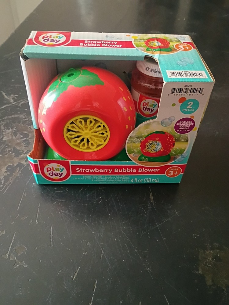 Strawberry Bubble Blower Includes Strawberry Scented Bubble Solution