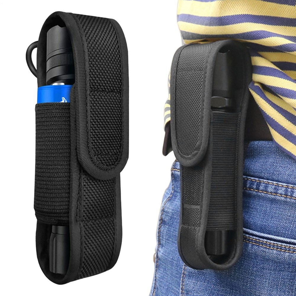 Flashlight Pouch Holder Nylon Belt Holster LED Flashlight Torch Protective Case