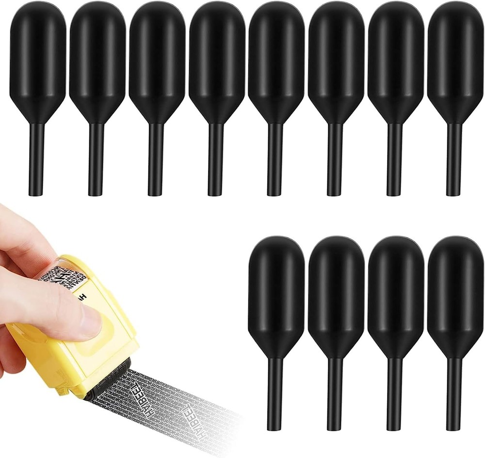 Identity Theft Protection Roller Stamps, 12 Pcs Black Replacement Rolling...
