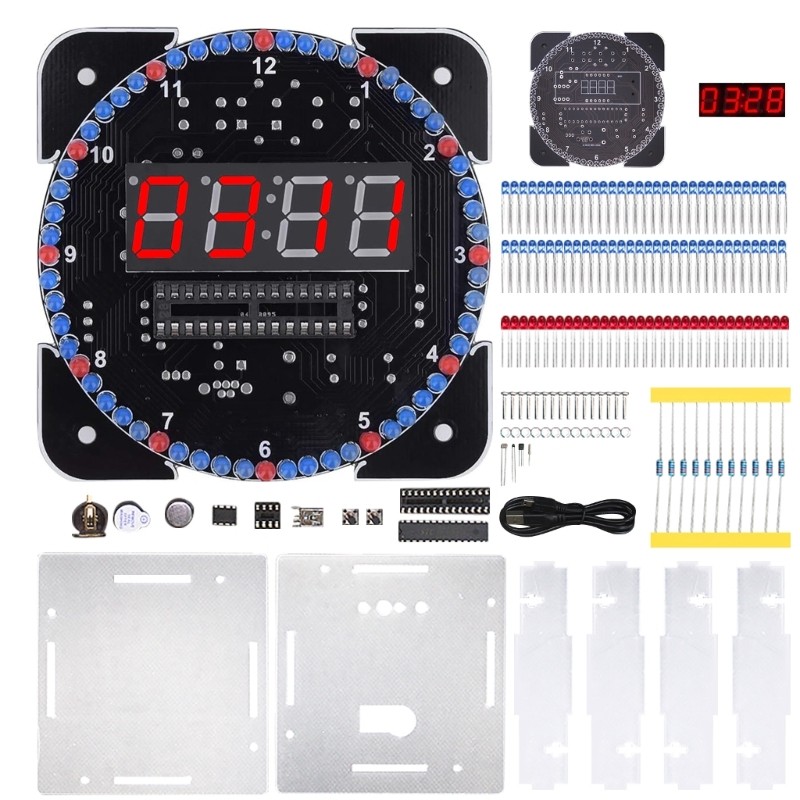 DIY Electronic Clock Set, Multifunction Light Control Soldering Practice Set