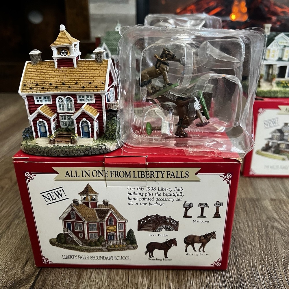 LIBERTY FALLS Collection 11 Boxes Mini Figures & Pweters Bundle