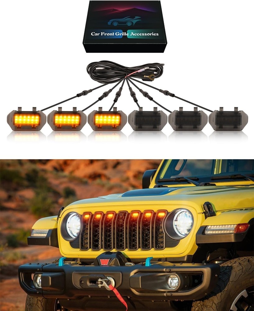 For Jeep Wrangler JL 2024-2025 LED Grill Lights DRL Daytime  Lights Accessories
