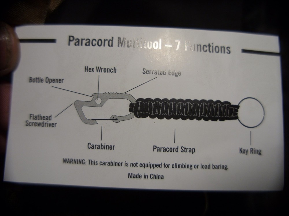 sports bag and paracord multi tool