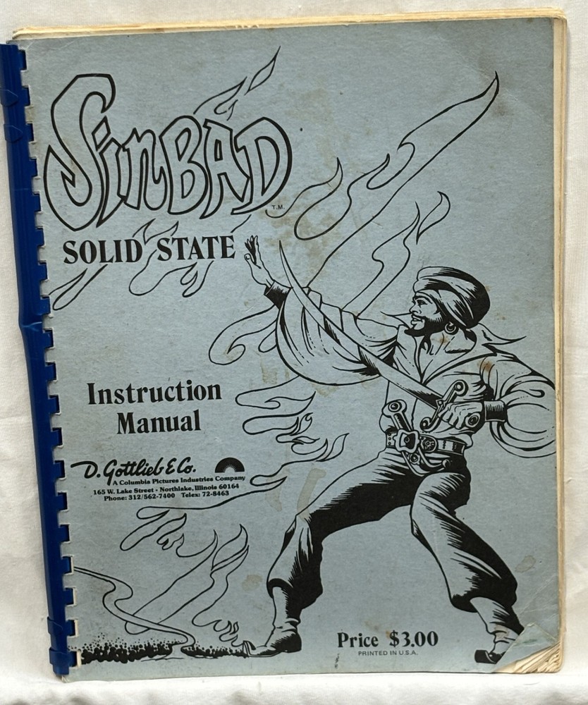 ORIGINAL-GOTTLIEB-SINBAD-INSTRUCTION MANUAL