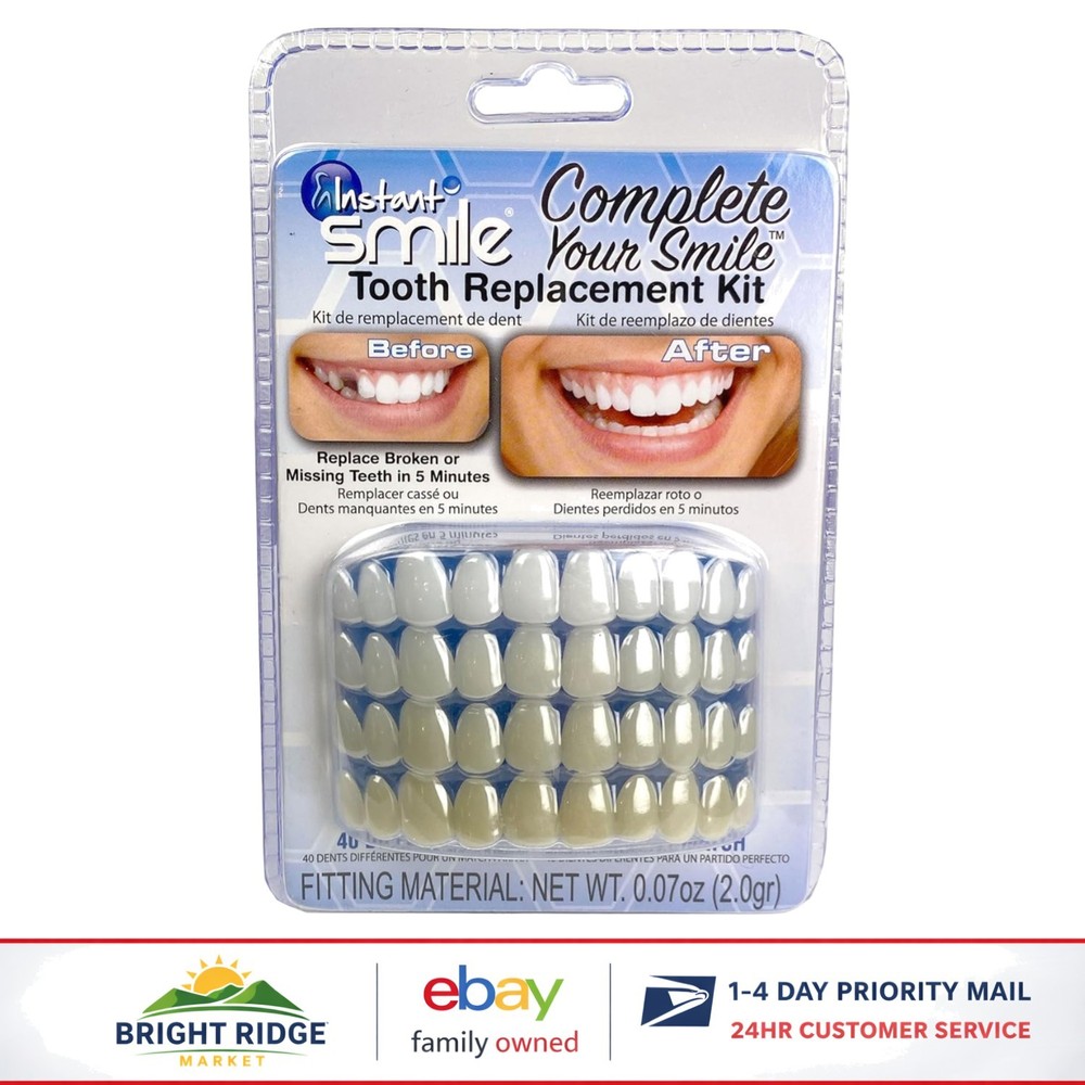 Realistic Tooth Replacement Kit for Missing Teeth with Shaping Tools Included