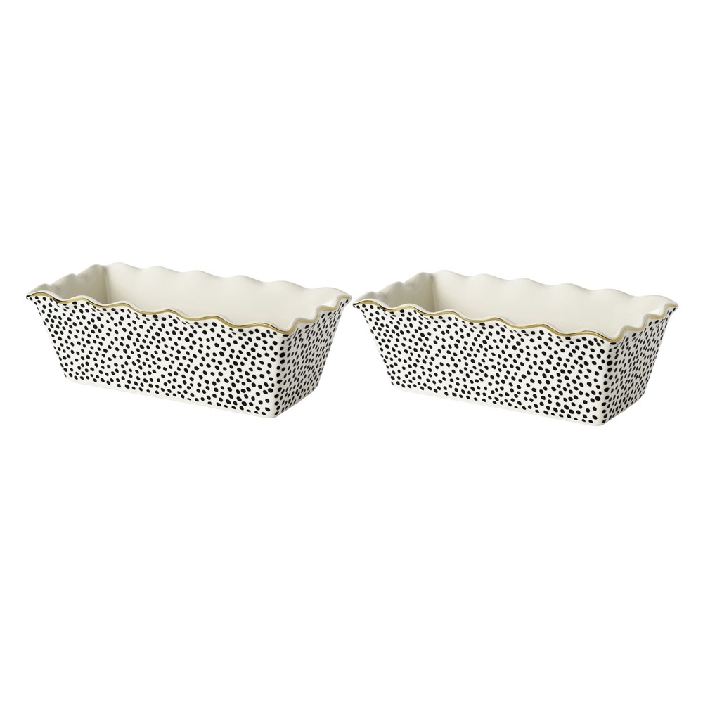 9" Ceramic Loaf Dish 2-Piece Set Dot