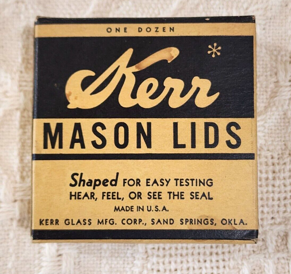 Vintage 19 cent Kerr Mason Jar Lid Cardboard Box - EMPTY - Box Only