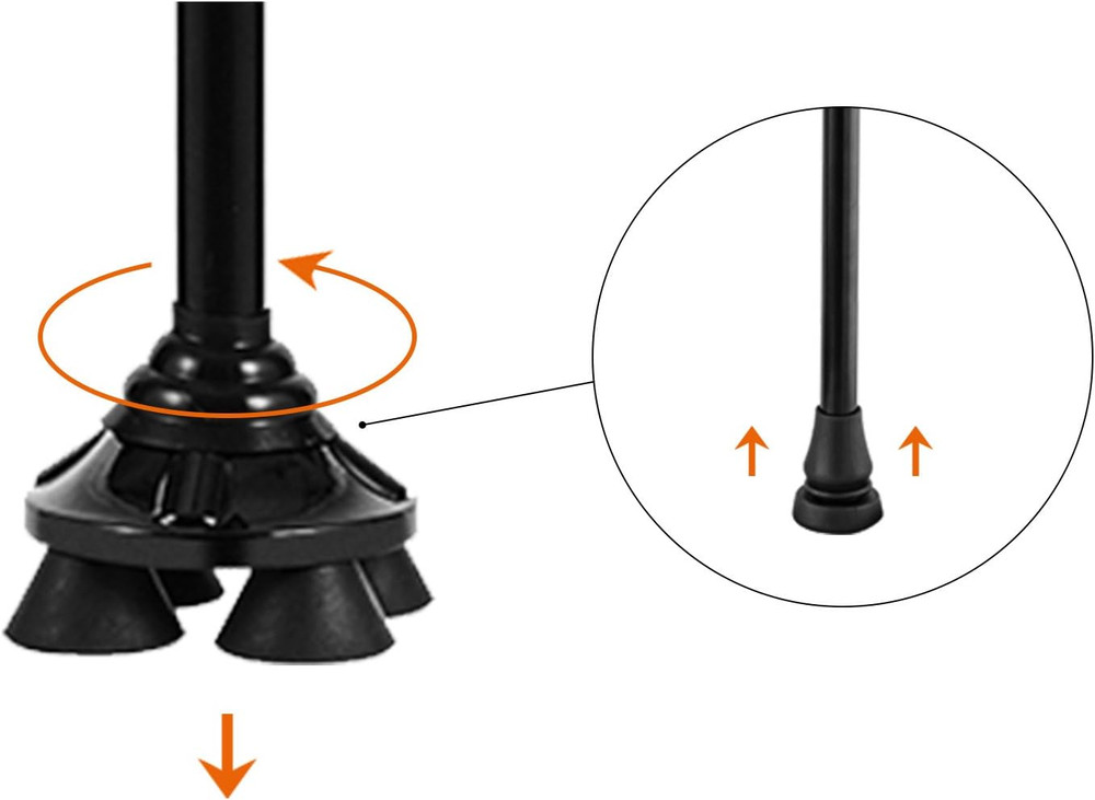 4Tips Replacement for Folding Walking Cane(Mg Alloy Base)