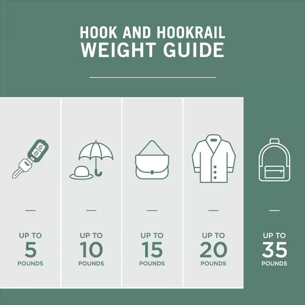 12 In. L Black Double Mail Basket Holder with Hooks