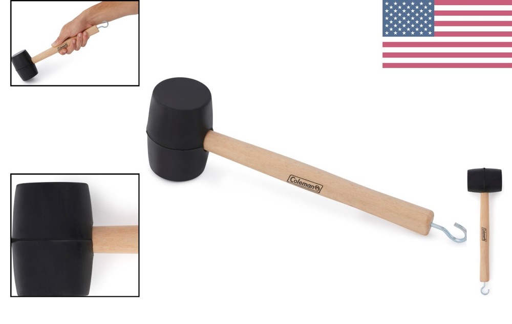 Sturdy Rubber Mallet with Built-In Tent Stake Puller – Essential for Campers