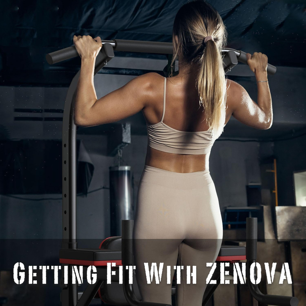ZENOVA Pull up Bar, Multi-Function Pull up Dip Bar Station, Home Gym Workout Str
