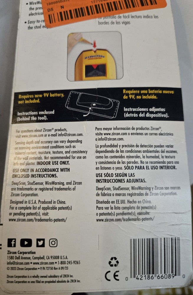 Zircon StudSensor HD55 Stud Finder - Yellow