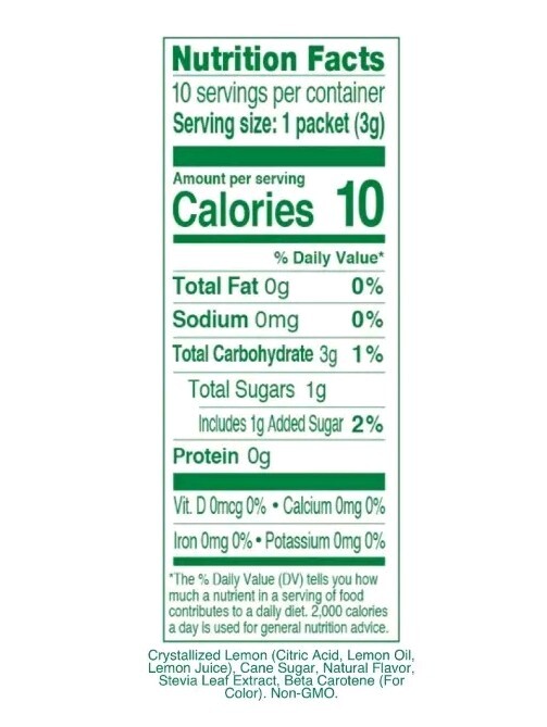 6 PACK True Lemon Raspberry Lemonade Stevia Sweetened Drink Mix - 60 Packets