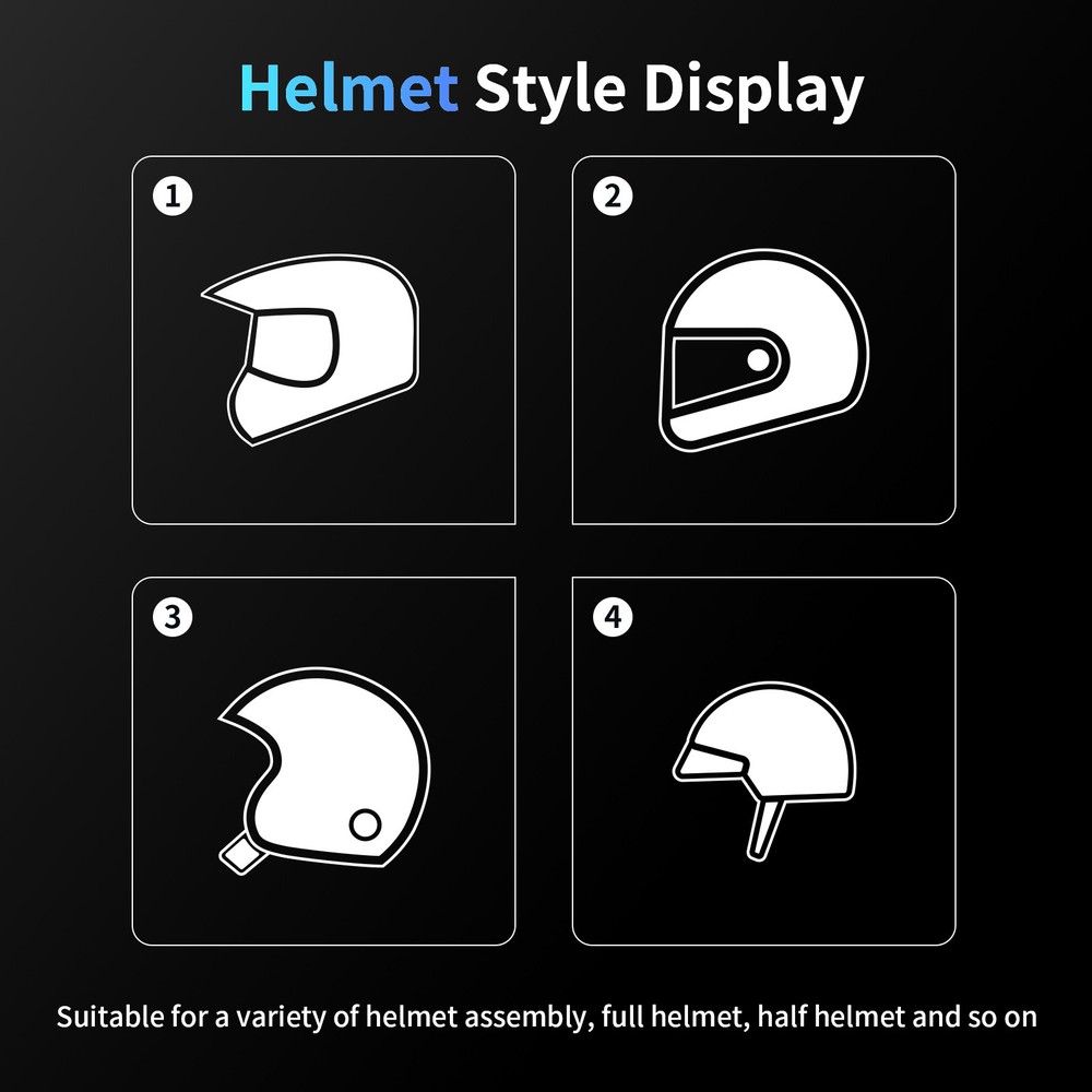 FX-S Motorcycle Intercom Helmet Bluetooth Headset 2-way 1000m Communication