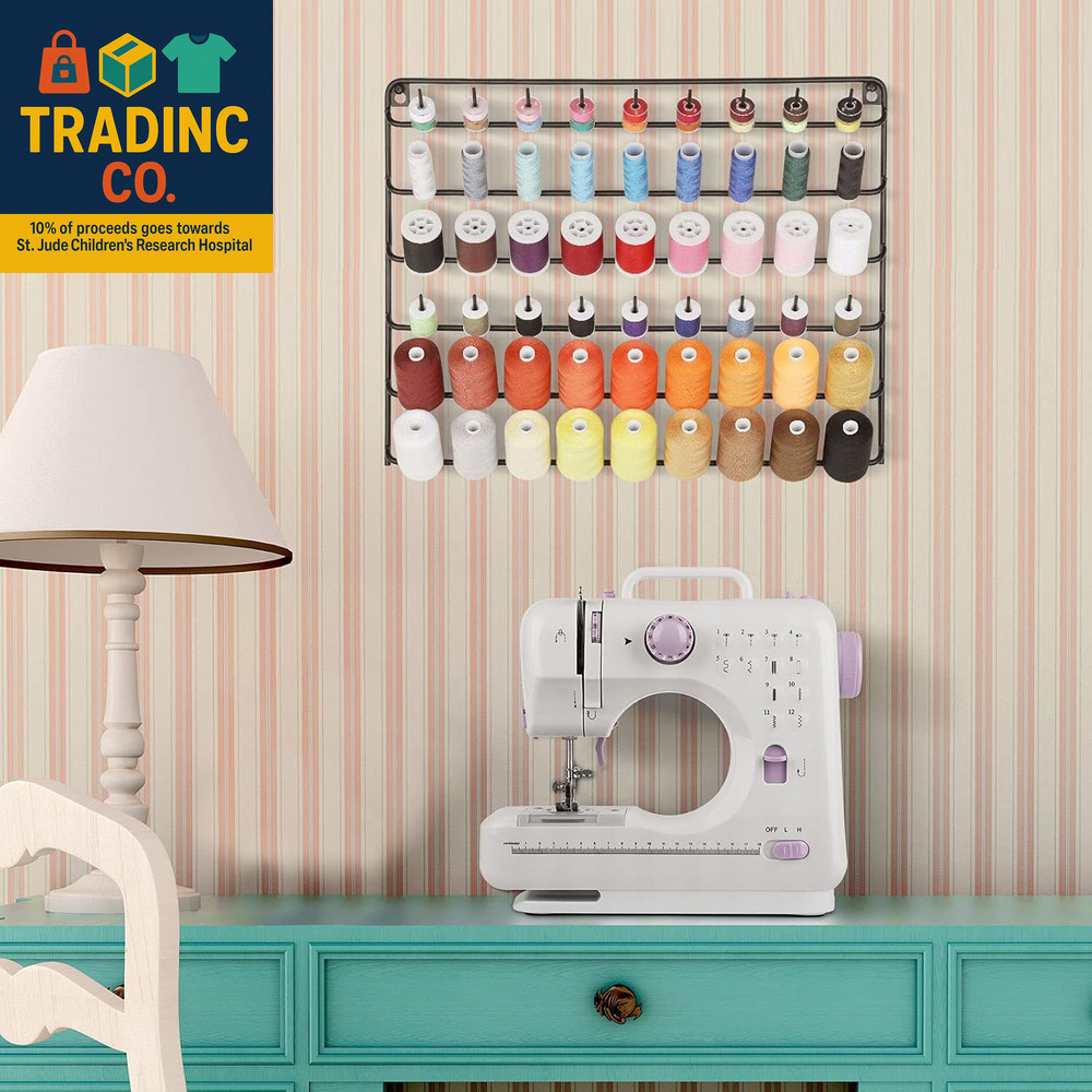 Thread Holder Wall 54 Spools Thread Rack Embroidery Spool Thread Organizer Wall