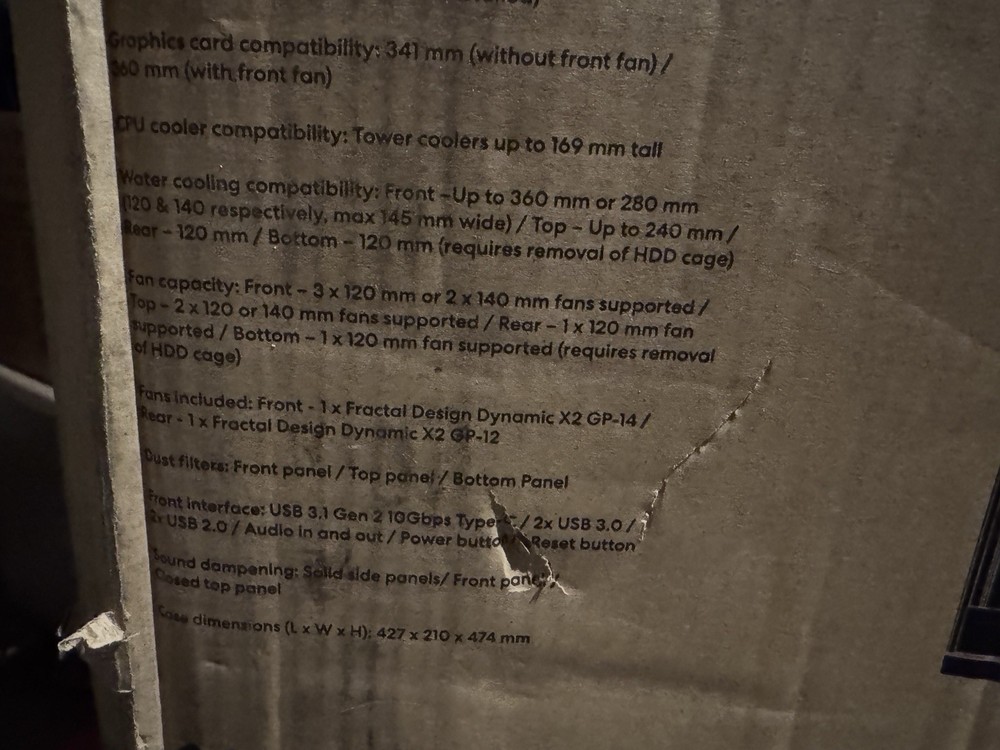 Fractal Define 7 Compact Black Computer Case See Pics