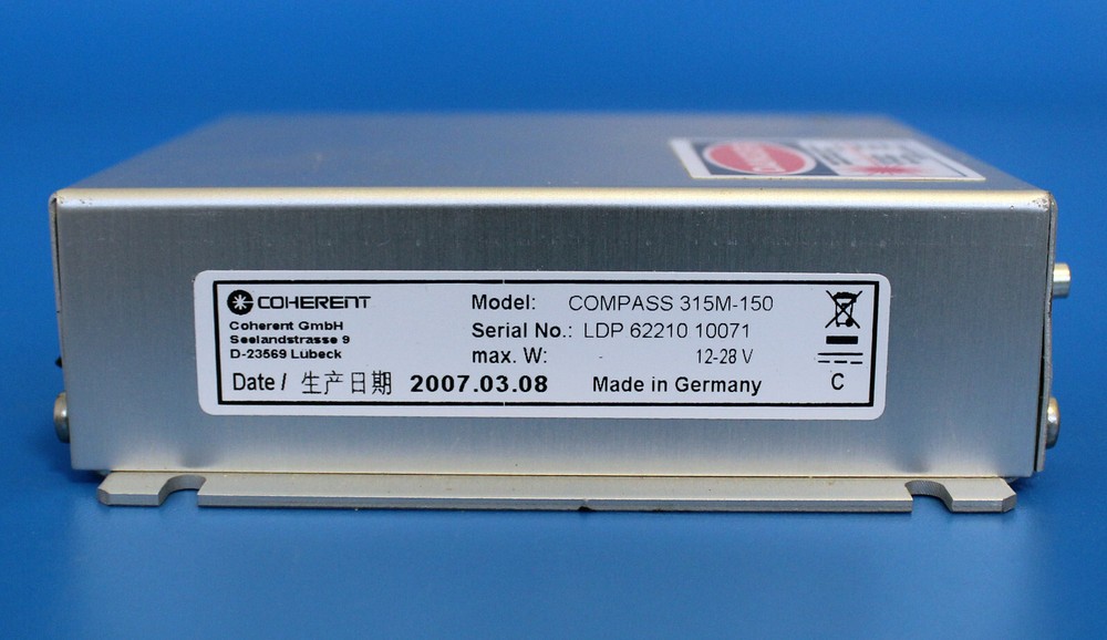 Coherent COMPASS 315M-150 Solid-State CW Laser Head 62210 Digital Controller