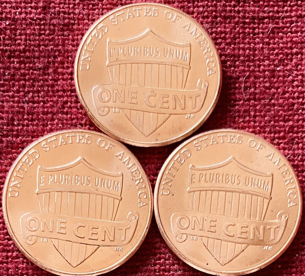 2017-D BU Lincoln Shield Cent - Lot Of Three