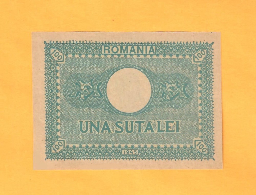 ROMANIA-100 LEI-1945-PICK 78 , LOT 8 , UNC .